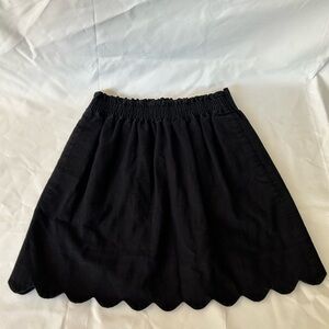 J. Crew Black Mini Skirt with Scalloped Hem